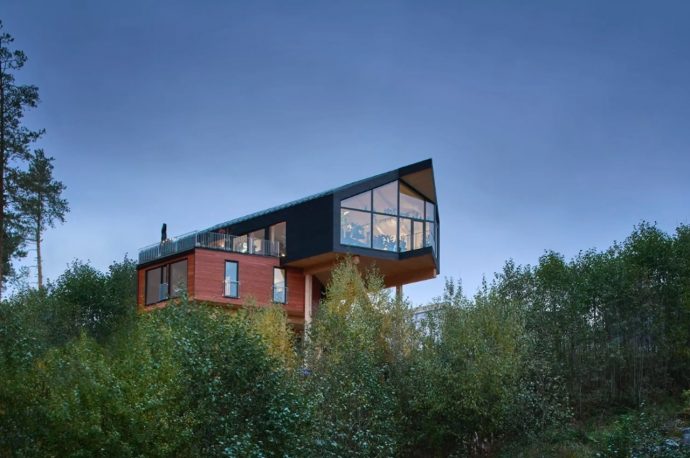 Snøhetta Designs A Suspended Off-Grid Treetop House With A Serene Connection To Nature In Norway