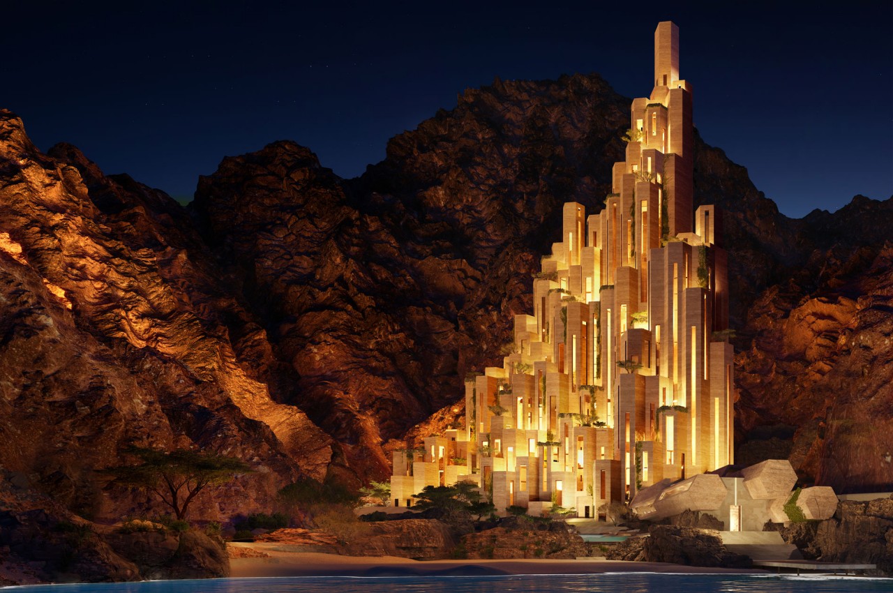 #NEOM Siranna resort hotel looks like a fantasy castle carved from a mountainside