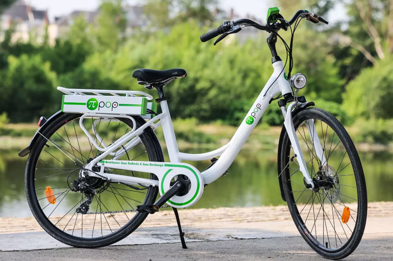 Pi-POP is battery-less e-bike which runs on rider's pedaling power
