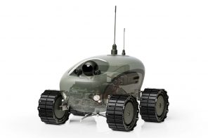 This autonomous robot scouts unfriendly terrain for dangerous land mines in warzone and post-conflict regions