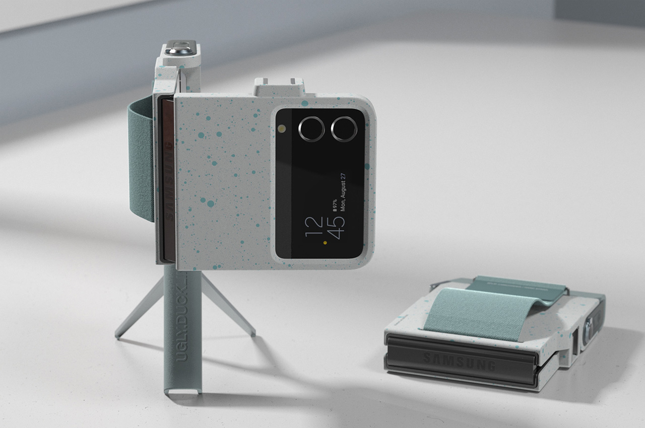 Galaxy Flip case with a built-in foldable tripod can transform your phone into the perfect camcorder – Yanko Design