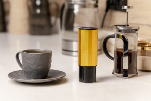 This Travel-Friendly Coffee Grinder is compact enough to travel everywhere with you