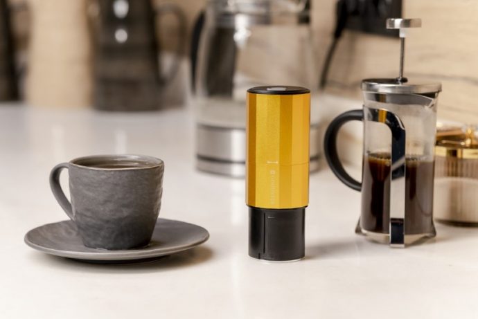 This Travel-Friendly Coffee Grinder is compact enough to travel everywhere with you