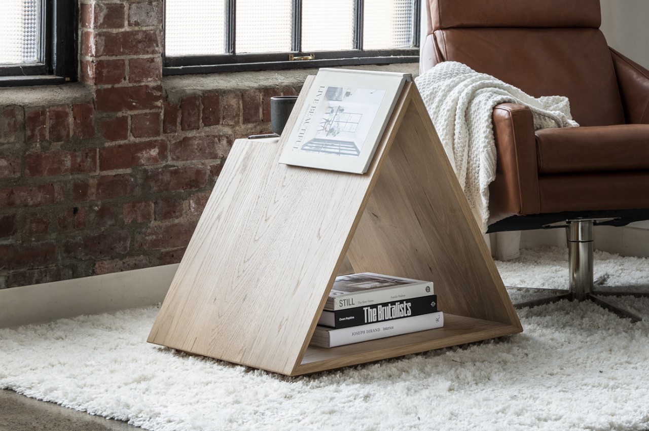 #Triangle Side Table offers an interesting way to show off your books