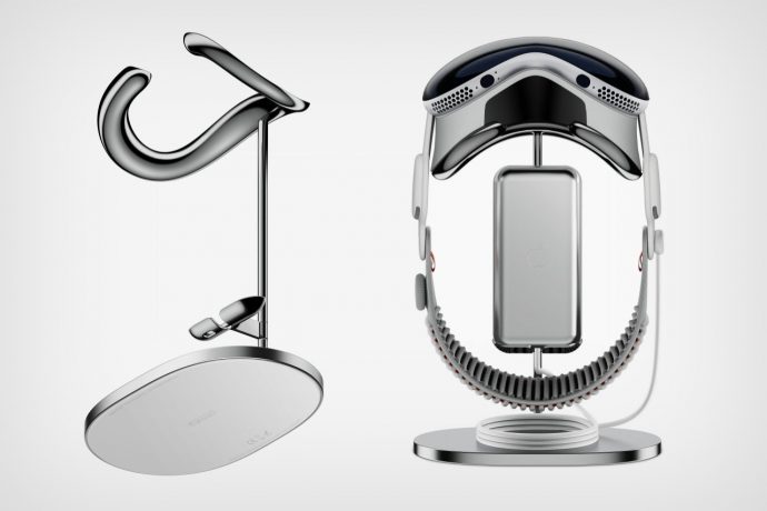 The $3500 Apple Vision Pro deserves this gorgeous chrome-plated metal stand