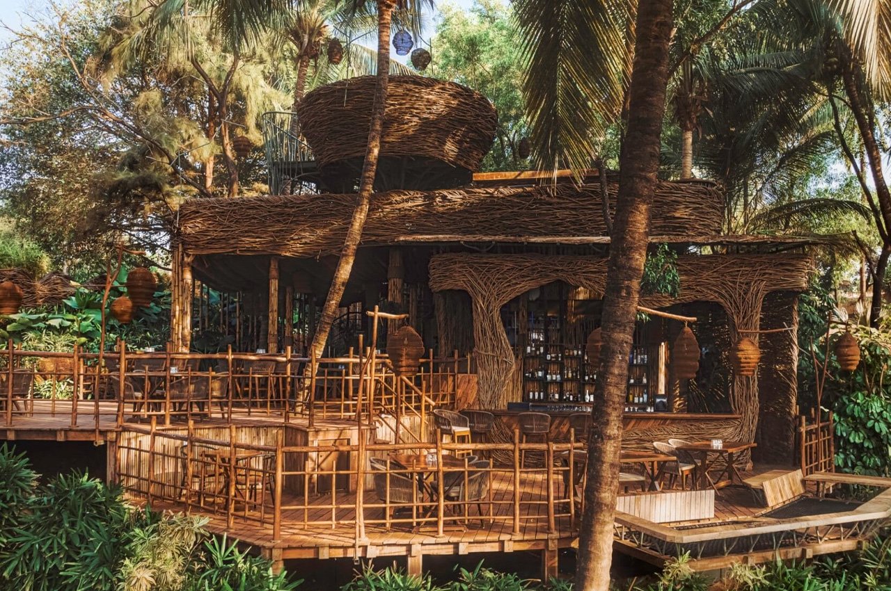 #This Resto-Bar Nestled On A Cliff’s Edge In Goa, India Has Two Massive Nests Perched On Top Of It