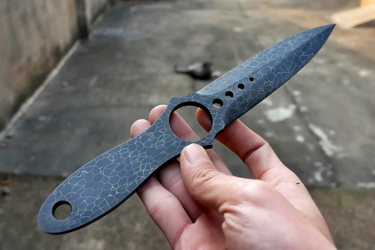 Damascus Steel Skeleton Knife