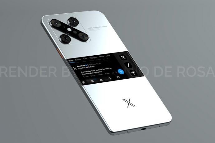 The Twitter (X) Smartphone sports an X-shaped camera and a dedicated rear display for notifications