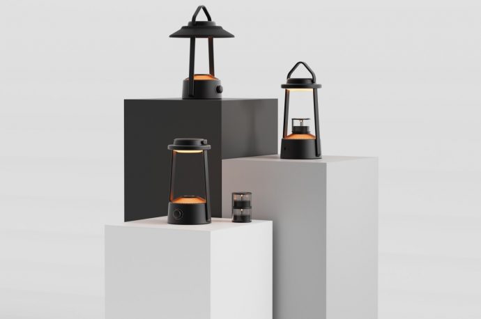 Retro camping lantern concept gives the gas lamp a modern, playful flair