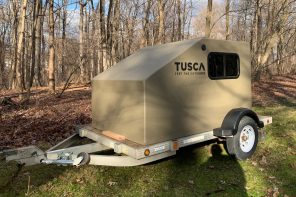Hunting blind specialist designs HitchHiker, an affordable way to go camping around the year