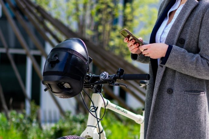 Leave your helmet on your bike securely with this prototype contraption