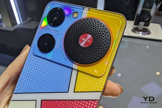 nubia Music phone has two headphone jacks and a large speaker on its back