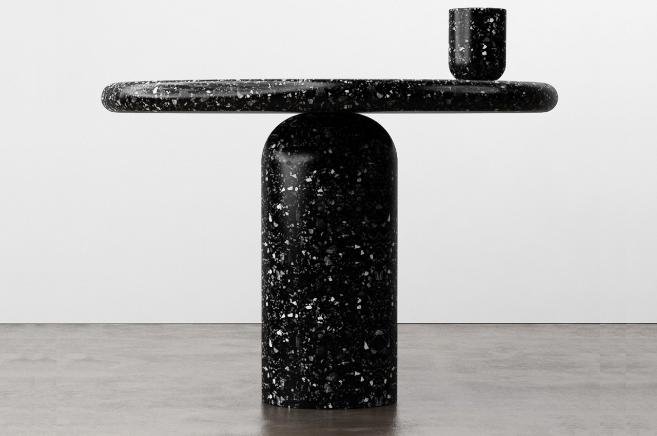 #Terrazzo side table concept seems to tempt fate and defy the laws of physics