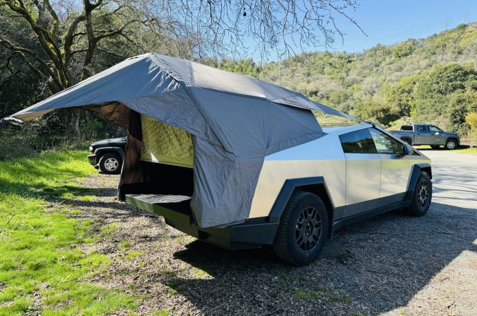 $3,000 Cybertruck Basecamp Tent is an unpolished homeless encampment missing key features