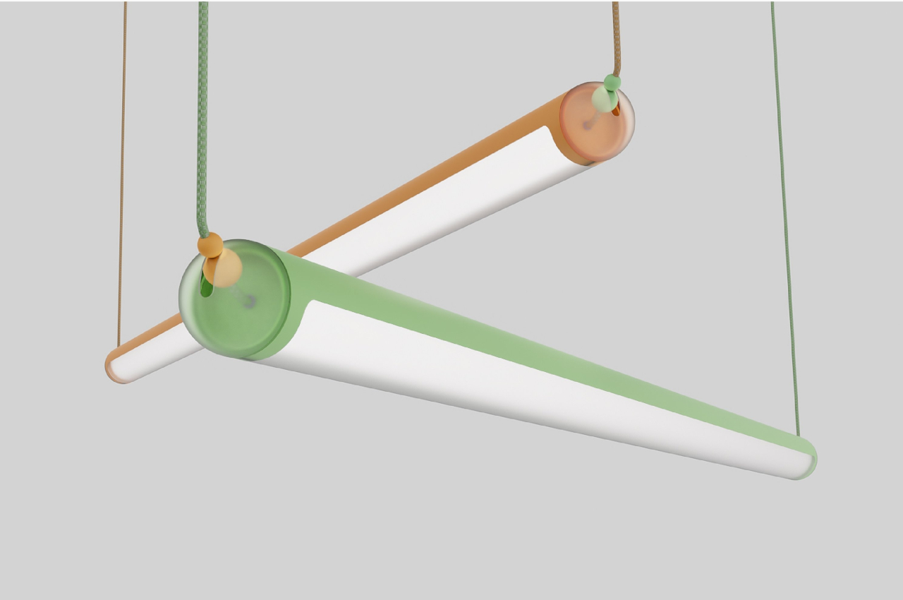 #Bubble-inspired pendant lamp can hang horizontally or vertically as desired