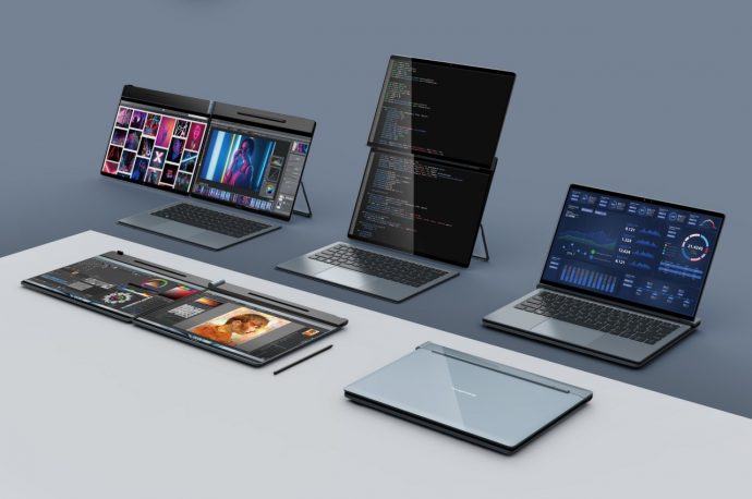 Compal Dual-Screen Laptop Concept can be unfolded in either direction