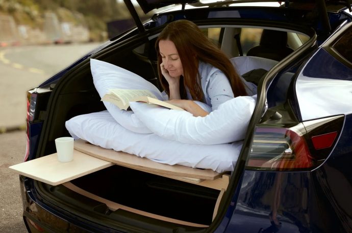 Convert your Tesla Model Y into a micro-home with this utilitarian camper kit