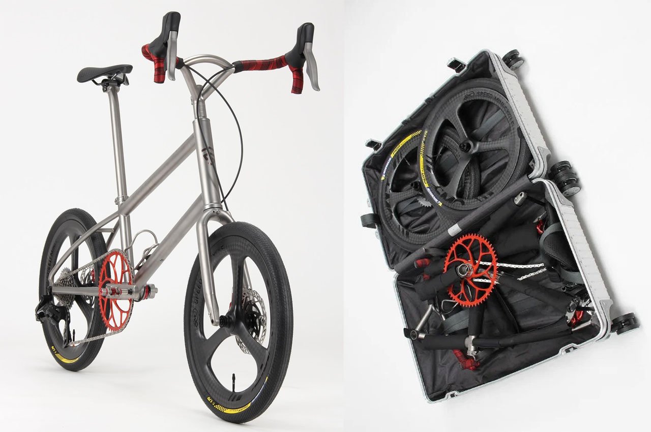 #Firefly’s custom-built foldable titanium-frame bicycle fits perfectly into this Rimowa travel Case