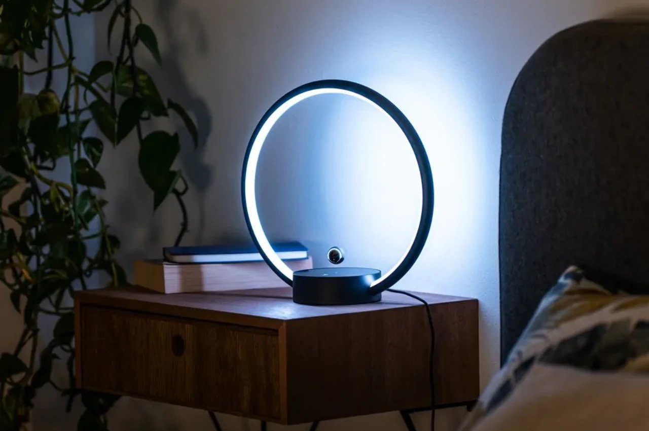 #Futuristic ring lamp uses a levitating metal ball to control it