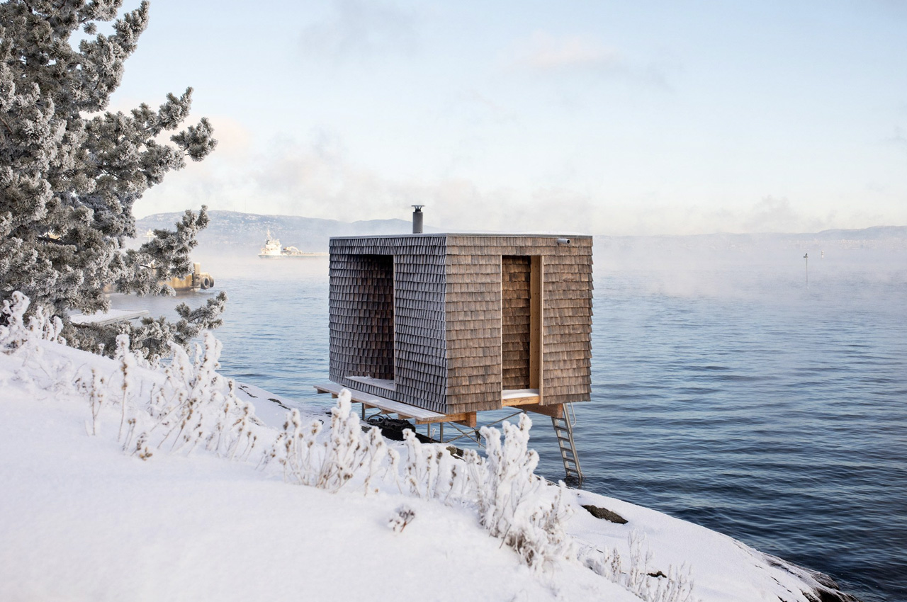 #This Little Wooden Sauna Is Elevated On Stilts On The Rocky Coast Of Norway