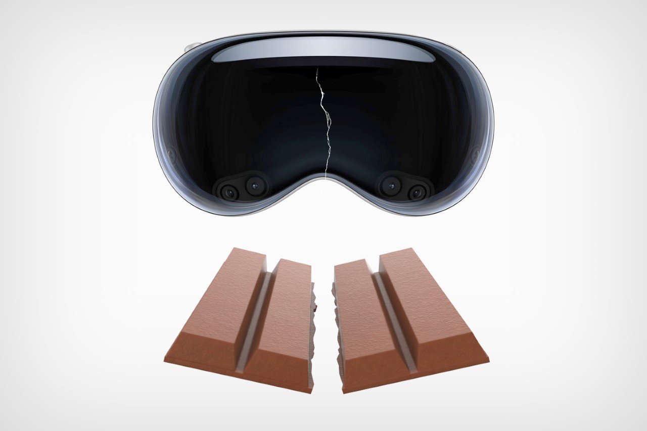 #Some Apple Vision Pros are cracking down the center. To understand why, look at the shape of the KitKat bar.