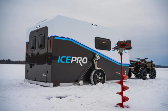 This compact ATV hauling trailer is ultimate companion for your ice fishing escapades