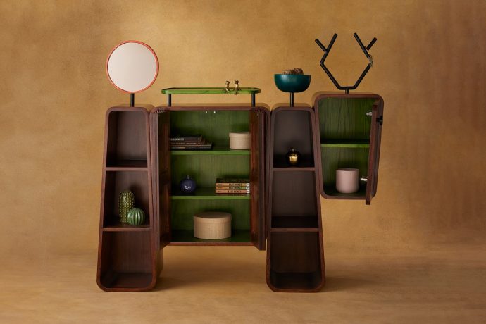 Whimsical Moose-shaped cabinet adds a touch of delightful quirk to your interior space