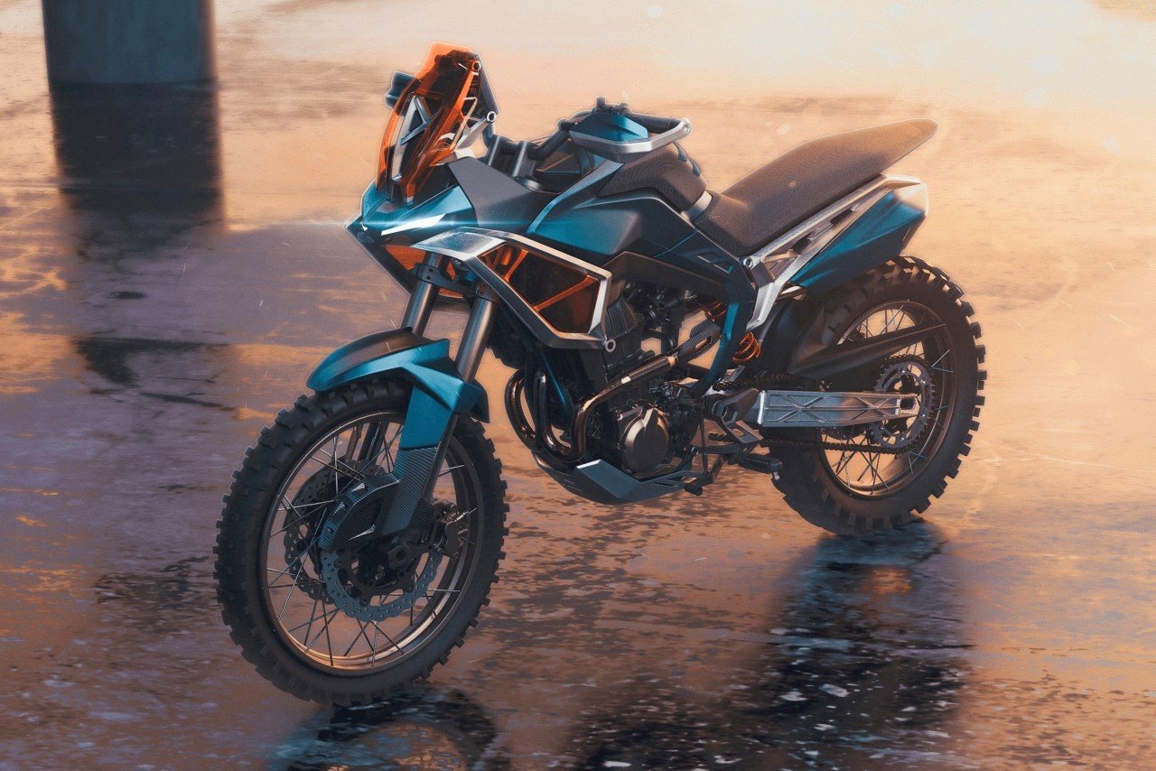 This futuristic dirt bike makes rugged details look less industrial and more eye-catching