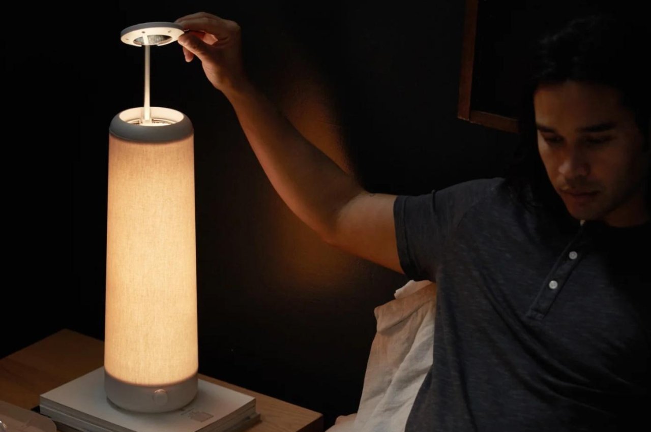 #Bedside lamp combines ambient light and focused reading light in one