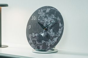 This sleek lunar wall clock adds some adventure to the ultimate space lover’s home