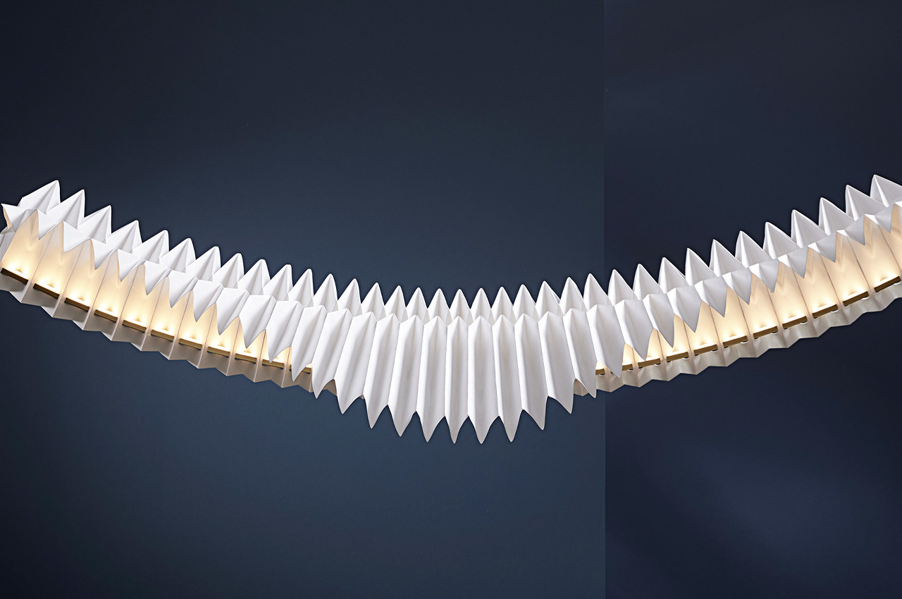 #Otherworldly-Looking Origami-Inspired Lighting Fixture Seems To Suspend Mid-Air