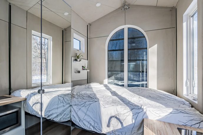 This Tiny Home With An Elevating Bed Transforms Its Interior With The Push Of A Button