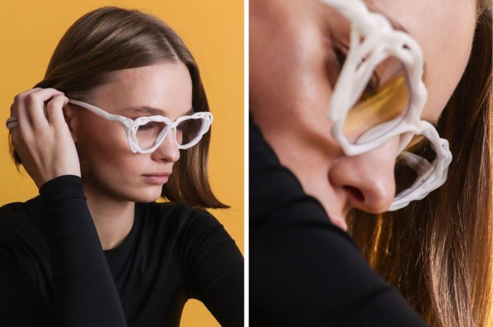 These quirky 3D printed spectacles have a unique sinewy design with no metal hinges