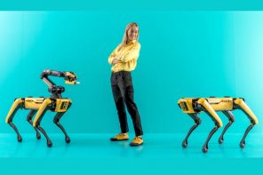 AI artist will “train” robot dogs to do a live painting session