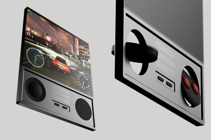 Game Boy-like Handheld Console Concept features a Massive Display and Rotating Controllers