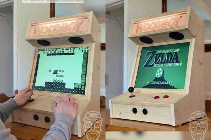 DIY Game Boy arcade blows up classic titles with a giant screen, giant controls