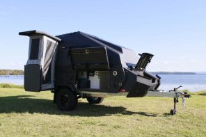 Pursuit Carbon teardrop with two kitchens has all the agility and convenience of mighty offroad camper