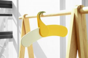 Adorable banana-shaped hanger encourages kids to organize their wardrobes