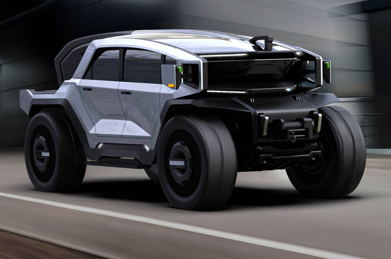 This scorpion-inspired pickup truck has flexible bed configuration for hauling cargo – Yanko Design