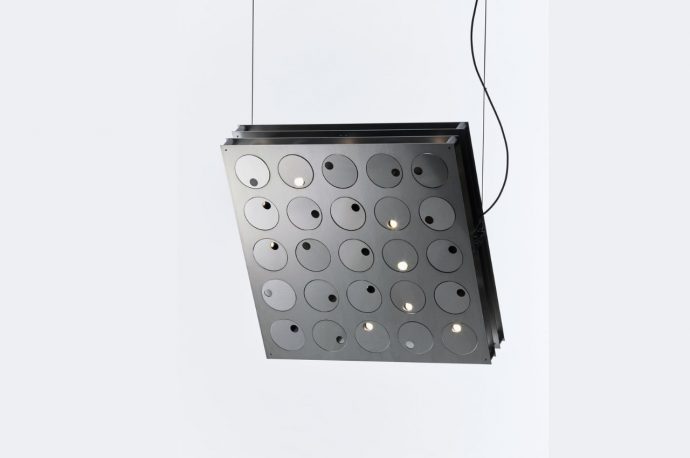 Modern take on disco balls brings kinetic panel with 25 lights