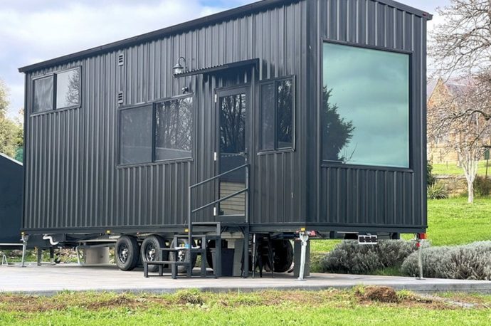 Meet The Outlander: A Masculine, Industrial All-Black Tiny Home For Men On The Go