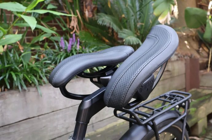 Genius Two-Part Saddle moves as you bicycle to let you go long distances without soreness