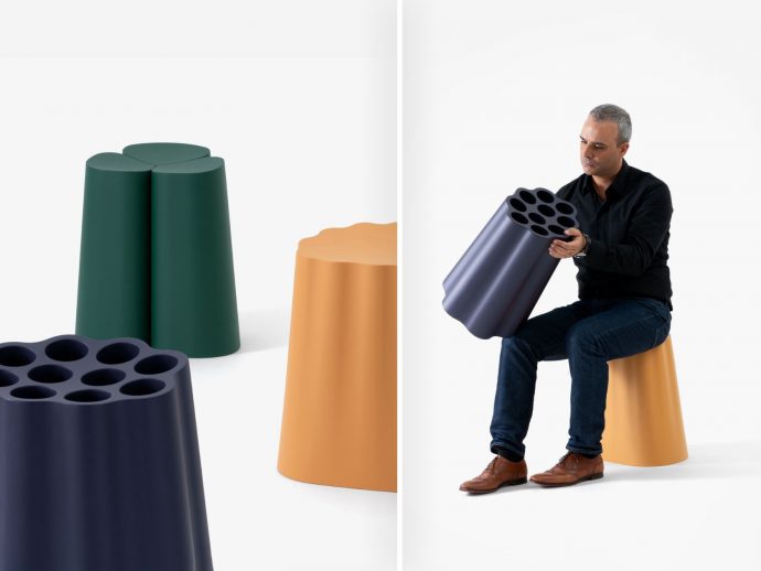 Andrea Ponti’s ‘Inspired by Nature’ Stools Celebrate Sustainable Beauty with Recycled ABS Design