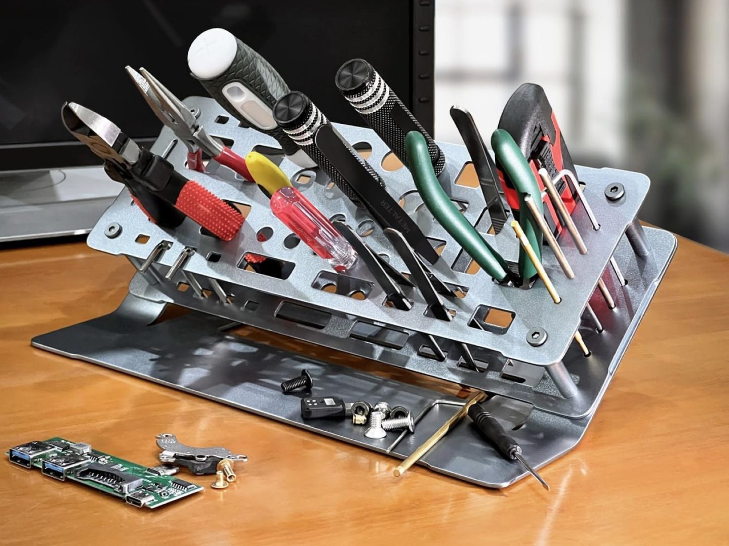 Simple Sheet Metal Tool Rack lets you easily store and access Workshop Gear for DIY Projects