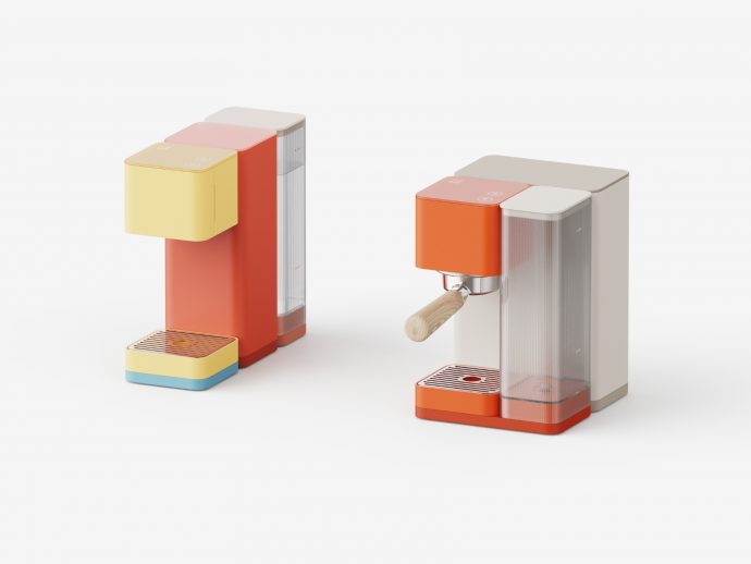 Coffee machine concept brings boxy, colorful aesthetic