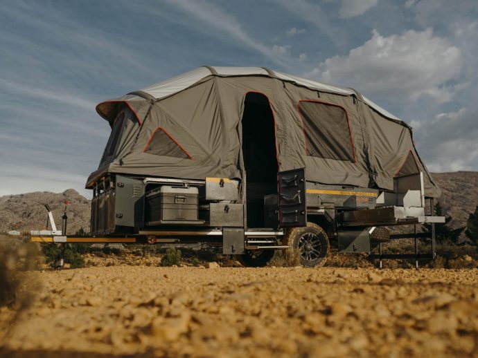 Fully off road capable, self-inflating AlphaGo S6 Air V4 camping trailer is like luxury villa on wheels