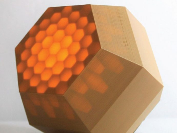 3D-printed Honeycomb Lamp hides a ‘pixelated’ light within its seemingly plain design