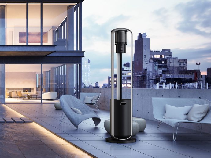 Outdoor heater tower concept keeps you toasty on those cold, winter nights