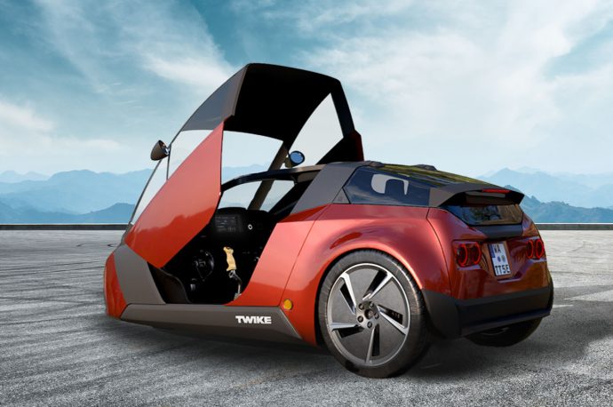 Revolutionary Three-Wheel Electric Trike is like a Car with Joysticks and Pedal-Powered Battery