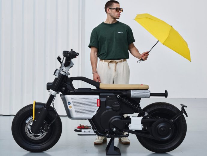 BMW Motorrad x Vagabund electric bike has integrated umbrella and Teenage Engineering speaker